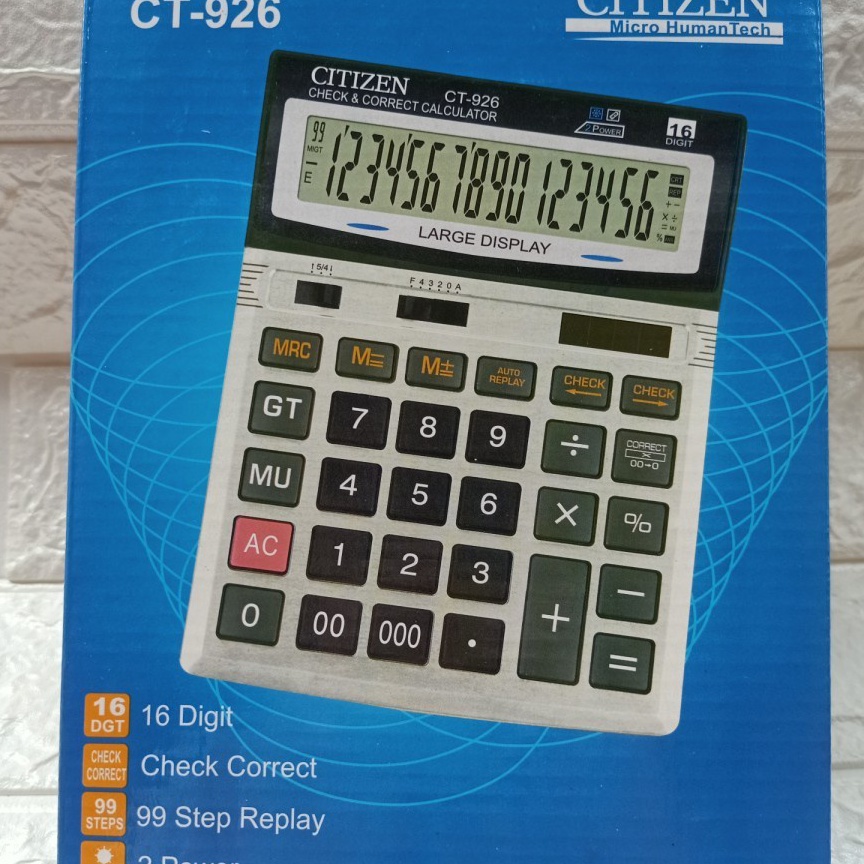 

KODE X64P Kalkulator Calculator Citizen CT 926 16 Digit
