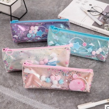 

KODE W47T Tepak Pensil Anak GALAXY Kotak Penyimpanan Pencil Case Lucu Korea Sequin Cute Sekolah