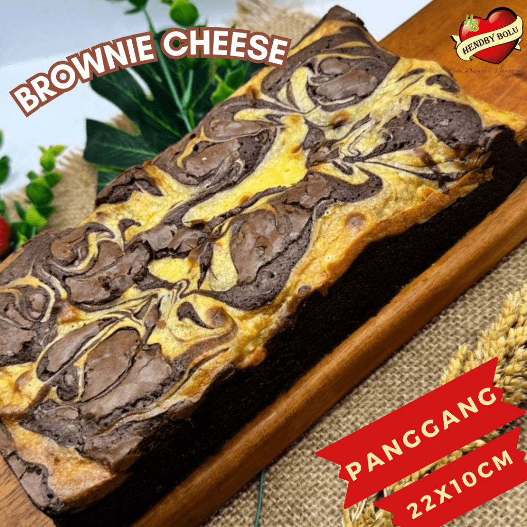 

Brownies Panggang Coklat / Brownis Crust Kacang Almond Keju / Ukuran 20x10cm