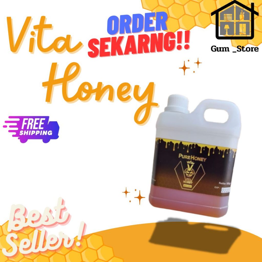 

Gum Store Vita Honey Madu Randu Asli Original Madu Murni Pure Honey Madu Asli 100% Madu 1Kg