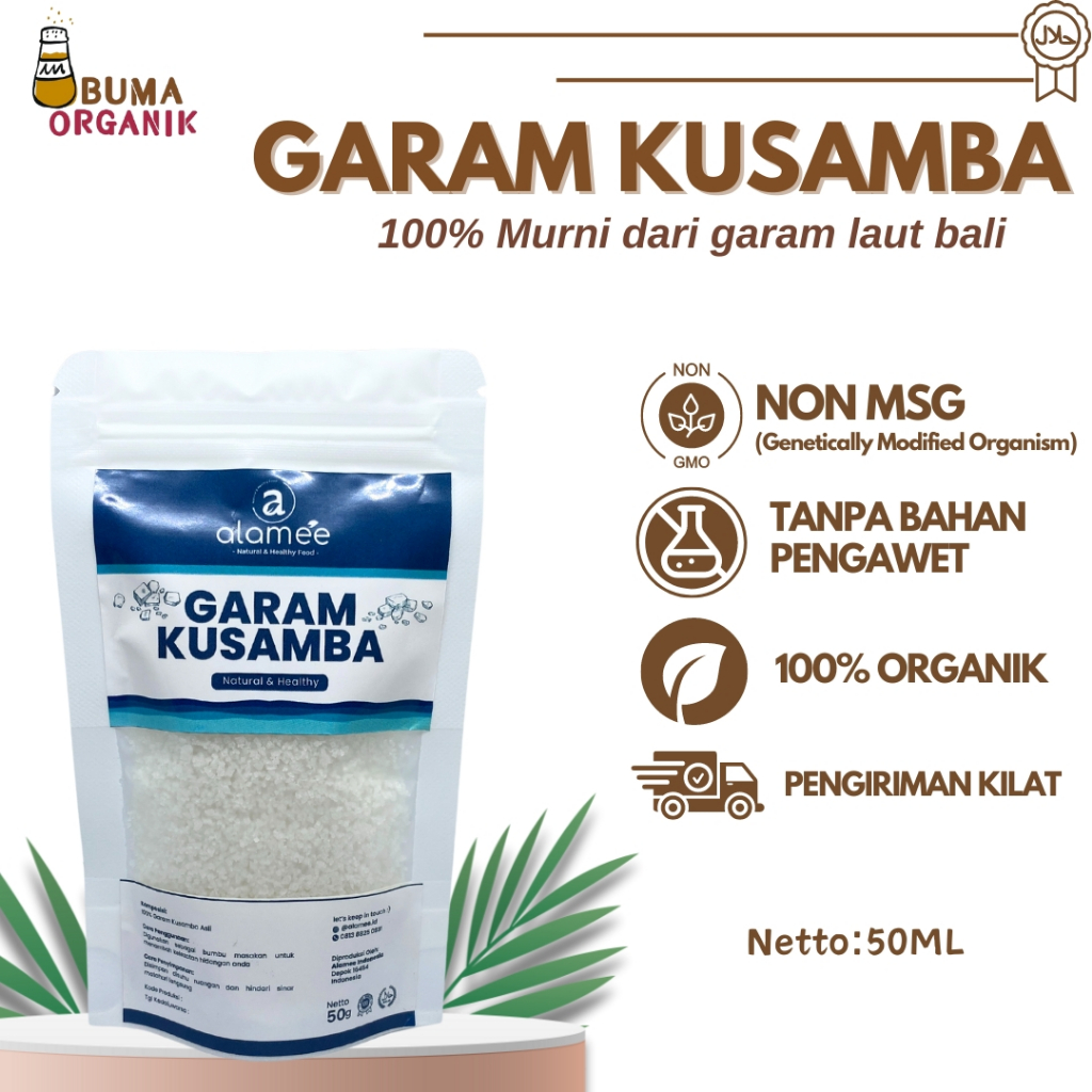 

Garam Kusamba Sea Salt Premium Laut Bali 50gr Organik Murni Natural Alami Organic Seasalt LokalGaram