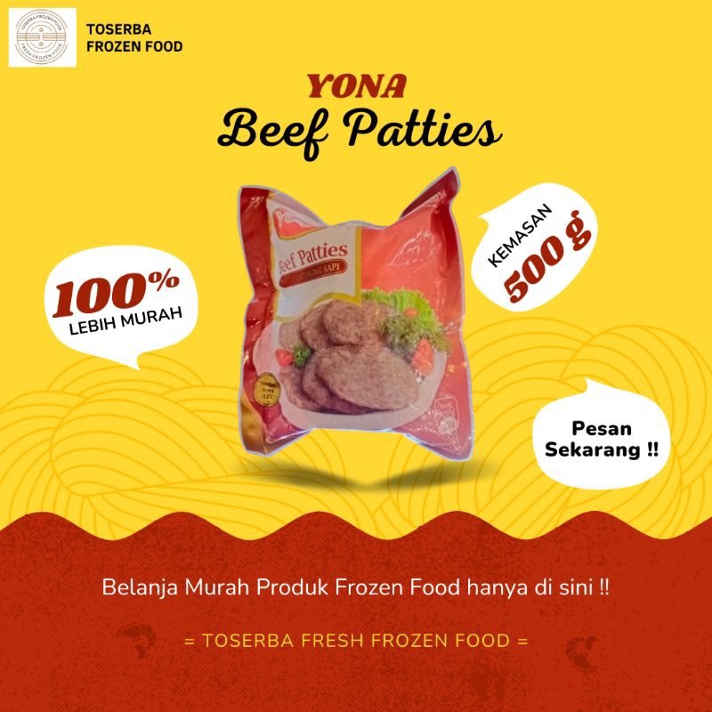 

Yona Beef Patties 500g Daging Sapi