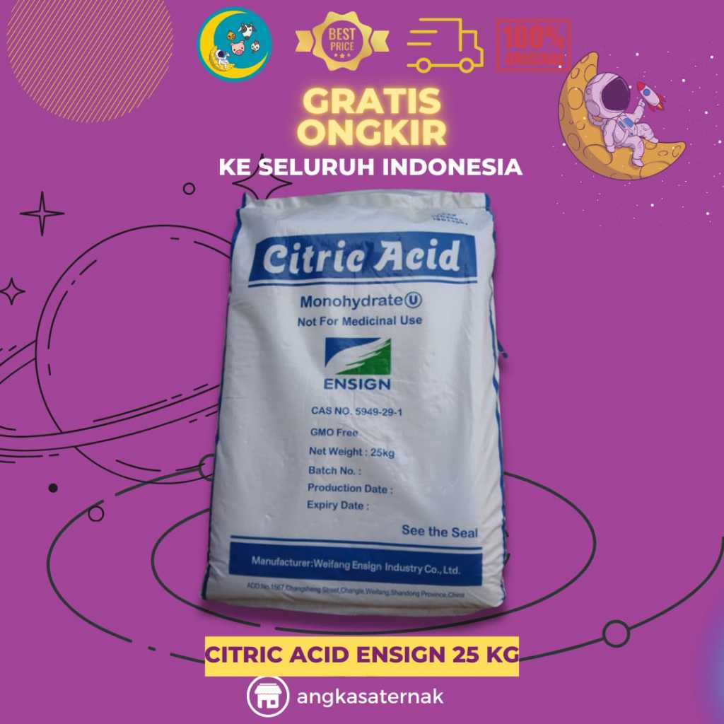 

CITRIC ACID 1 SAK 25 KG - FOOD GRADE - Sitrun - Citrun - Sitrat - Sitrun Makanan - Asam Sitrat - Citric Acid Monohydrate
