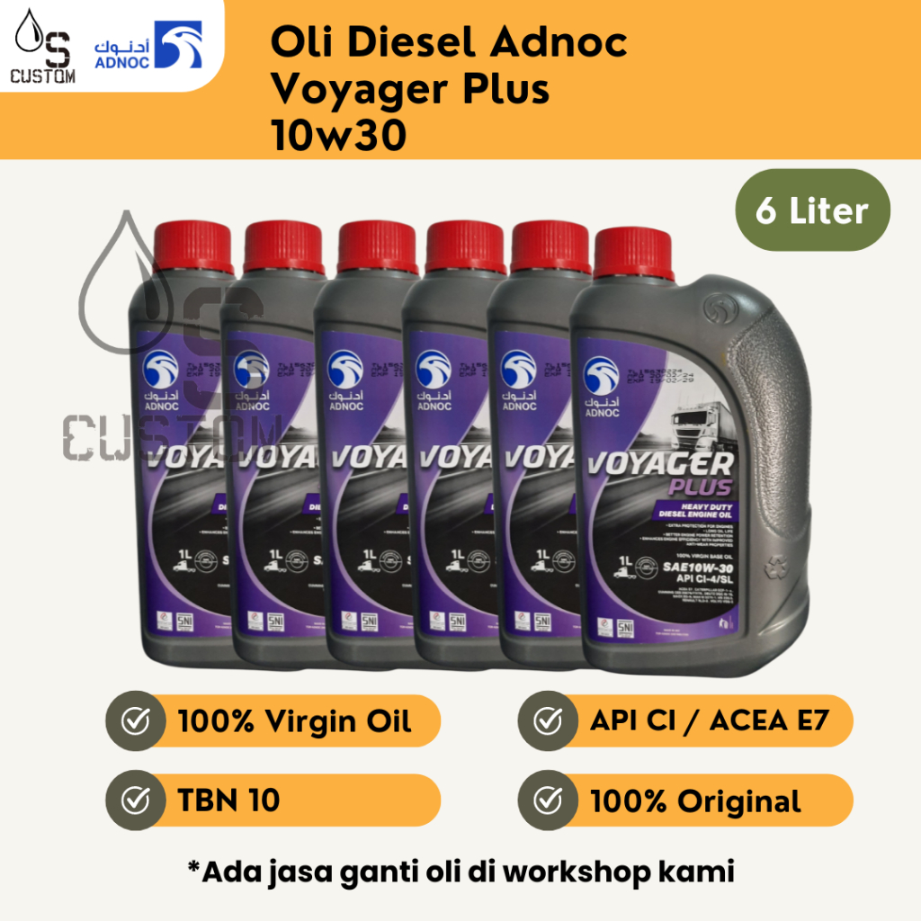 Oli Diesel Adnoc Voyager Plus 10w30 6 Liter
