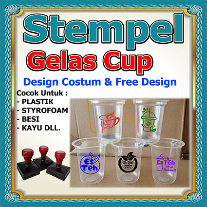 Stempel Gelas Cup Tinta Waterproof