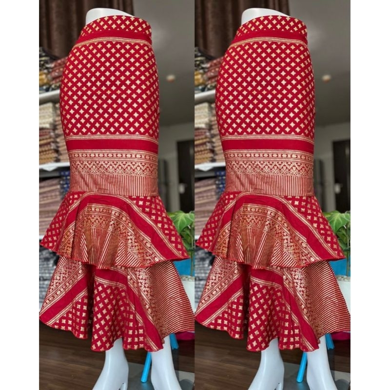 Rok Semi Songket Thailand Wanita panjang Duyung Original bahan