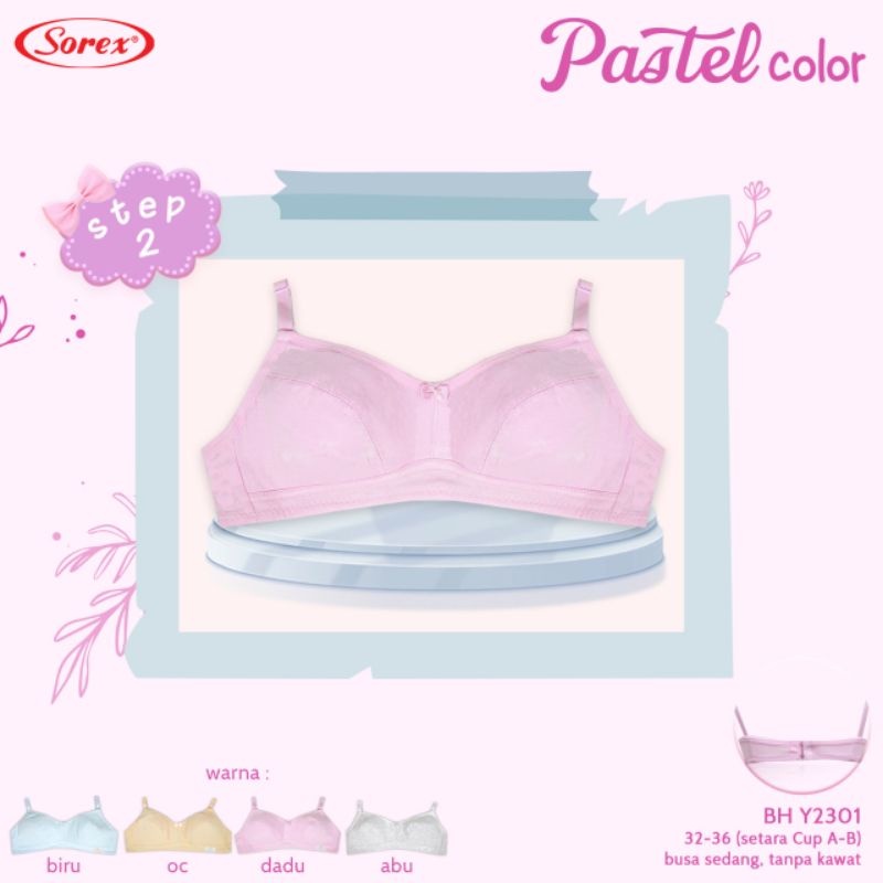 BRA BH MINISET STEP 2 SOREX YOUNG REMAJA ABG Art Y 2301 | KANCING 2 | KATUN LEMBUT ORIGINAL