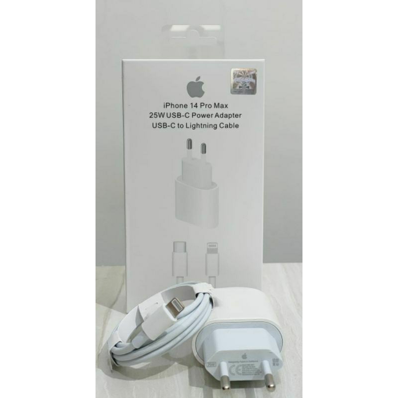 TC CHARGER CASAN 25WATT IPHONE 14 PRO MAX C TO LIGHTNING ORIGINAL FAST CHARGING  KEPALA CASAN ADAPTO