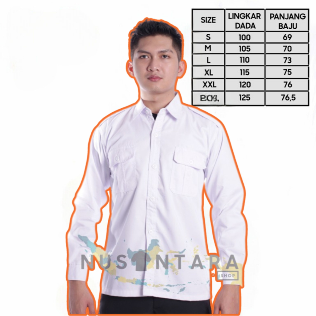 [KFM.18Oc22м] , Kemeja seragam atasan pakaian baju kemeja PDL PDH pria dinas / kemeja pdl lengan pan