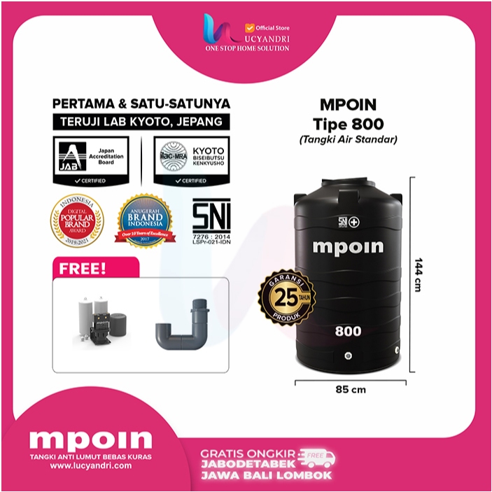 Tangki Air MPOIN PLUS 800 Wave Toren Tandon 750Liter