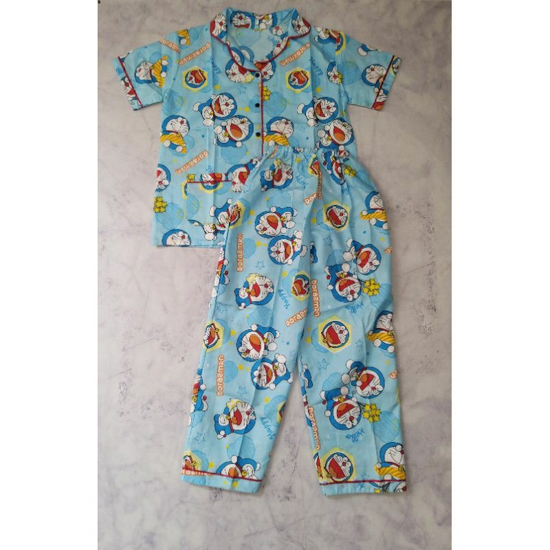 babydoll kerah motif doraemon