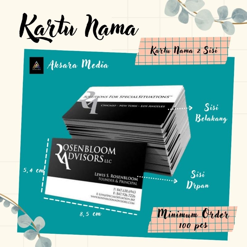 

Cetak Kartu Nama 1 Sisi | 2 Sisi