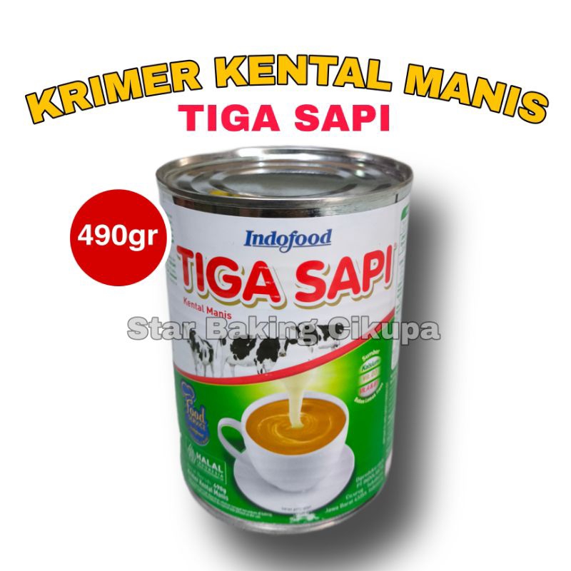 

SUSU KENTAL MANIS TIGA SAPI KALENG 490gr Krimer Kental Manis