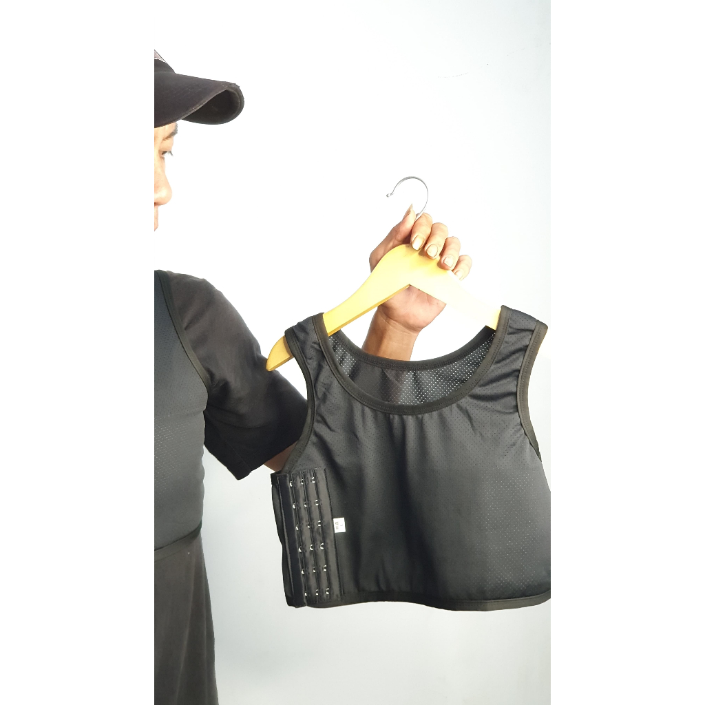 Breast Binder perata dada COOLMAX pori depan belakang kait samping