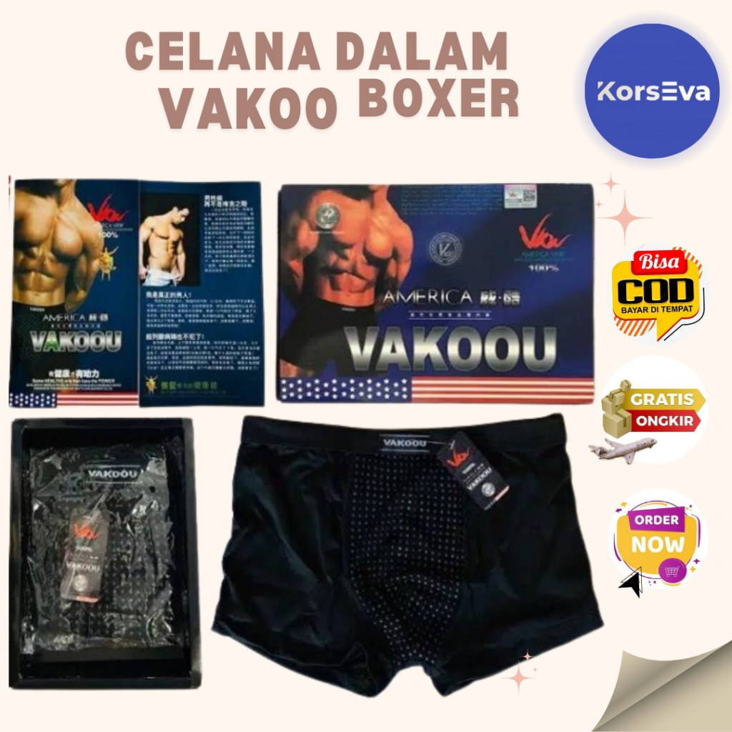 Vakko Boxer Vako Kesehatan Pria Celana Dalam Magnetic Fiber Cd Cowok