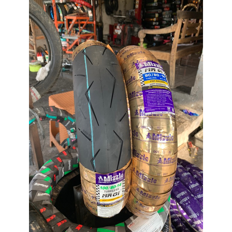 ban mizzle mr01 ring 14 (100/80 90/80) tubeless racing compound 1ban
