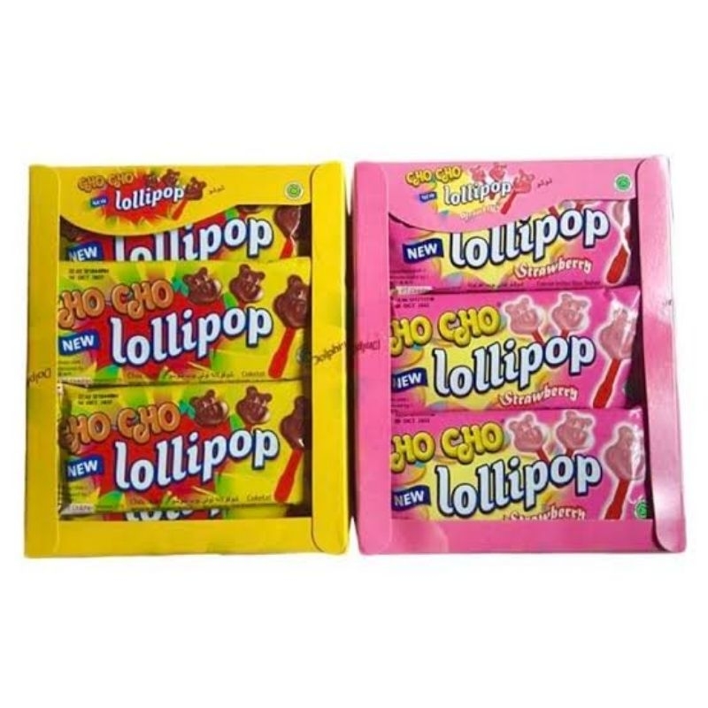 

chocho lollipop rasa cokelat / stoberi pack cho cho lollipop