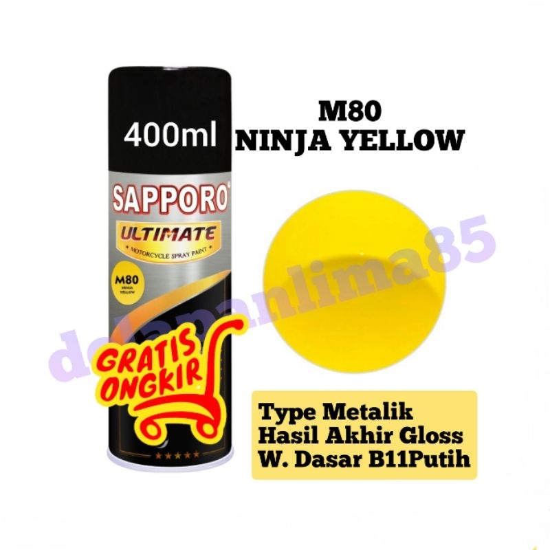 Sapporo Ultimate M80 Ninja Yellow/kuning metalik/cat semprot/pylox/pilok