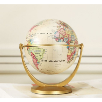 GLOBE PAJANGAN MINIATUR BOLA DUNIA ATLAS ORNAMEN DEKORASI UKURAN KECIL DIAMETER 10,6 CM