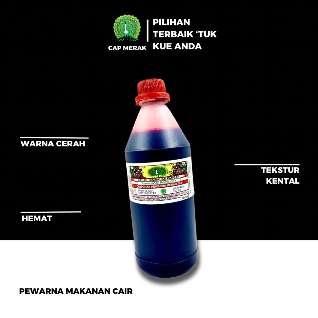 

PEWARNA MAKANAN CAIR / PEWARNA CAIR CAP MERAK 250 ML