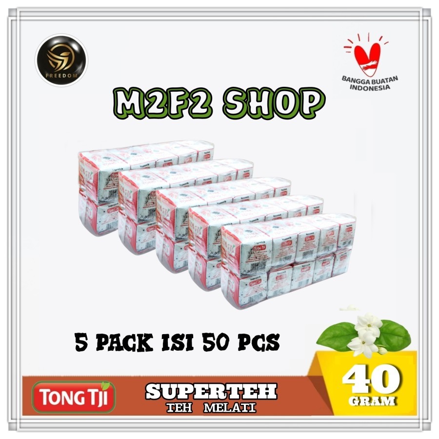 

Teh Bubuk Tong Tji SUPER TEA Jasmine Teh Melati - 40 gr (Kemasan 50 Pcs)
