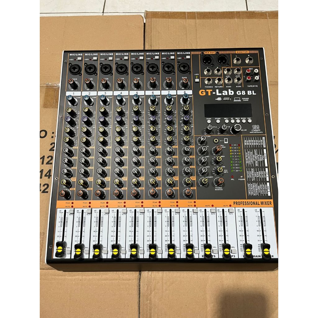 MIXER AUDIO MIKSER GT LAB BY RDW 8 CHANNEL G8BL ORIGINAL PLUS KOPER HARDCASE