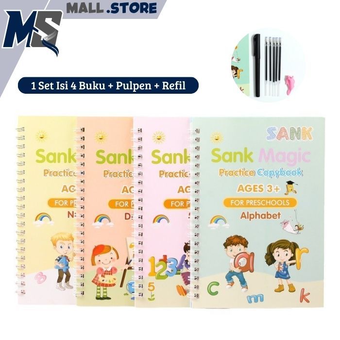 

MGBOOK 1 Set isi 4 Buku Edukasi 3D Belajar Pintar Menulis TK