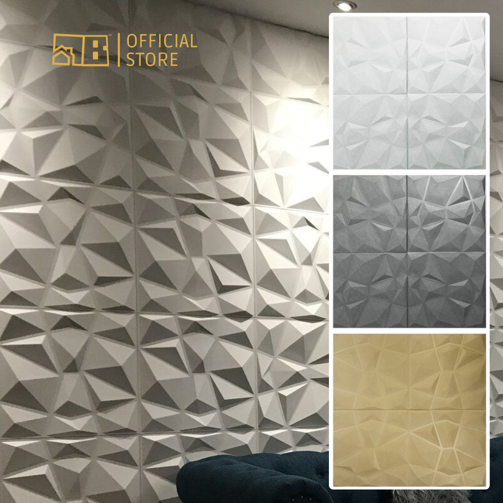 (3 Warna) Sticker Foam 3D Diamond 70cm x 70cm Busa Dekorasi Dinding Praktis by Bolong ID