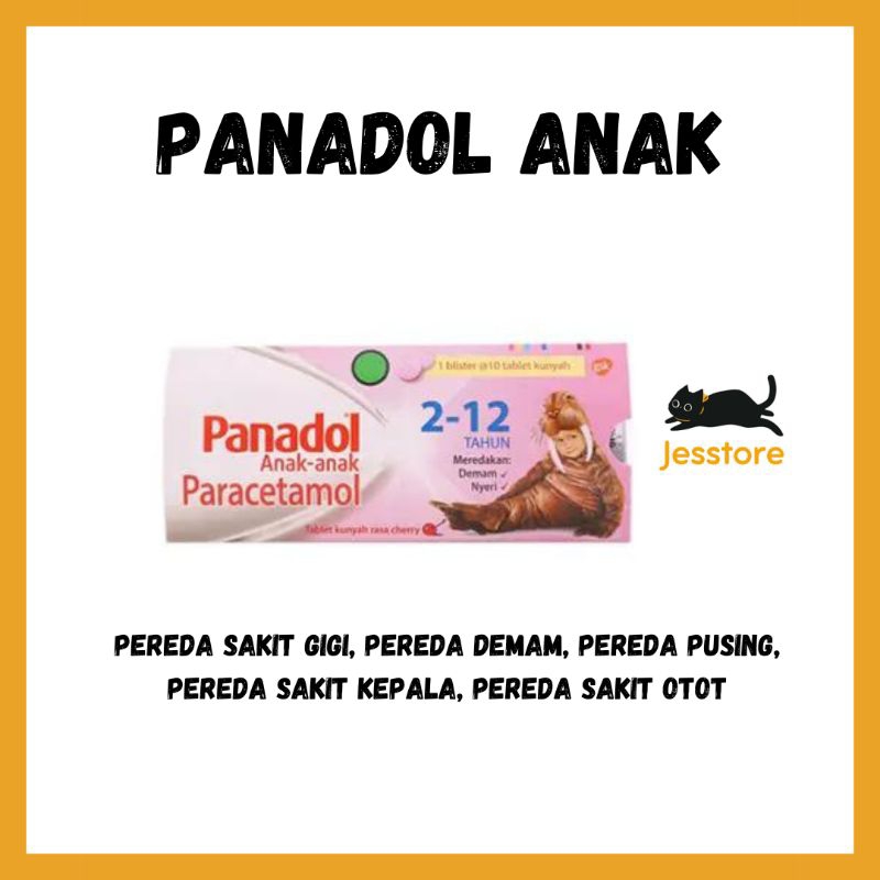 PANADOL ANAK 1 STRIP ISI 10 - PARACETAMOL ANAK USIA 2-12 TAHUN