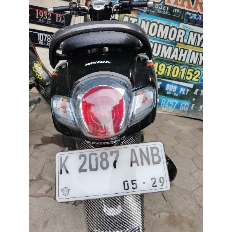 plat nomor motor akrilik tanpa LED
