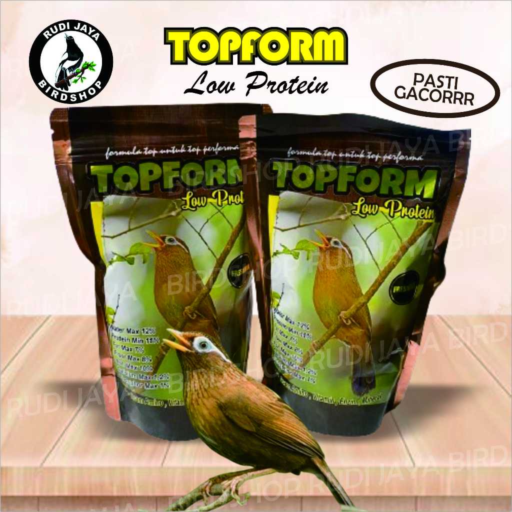 FRESHMIX TOPFORM TOP FORM VOER RENDAH PROTEIN PAKAN MAKANAN BURUNG MURAI KACER CENDET PENURUN BIRAHI