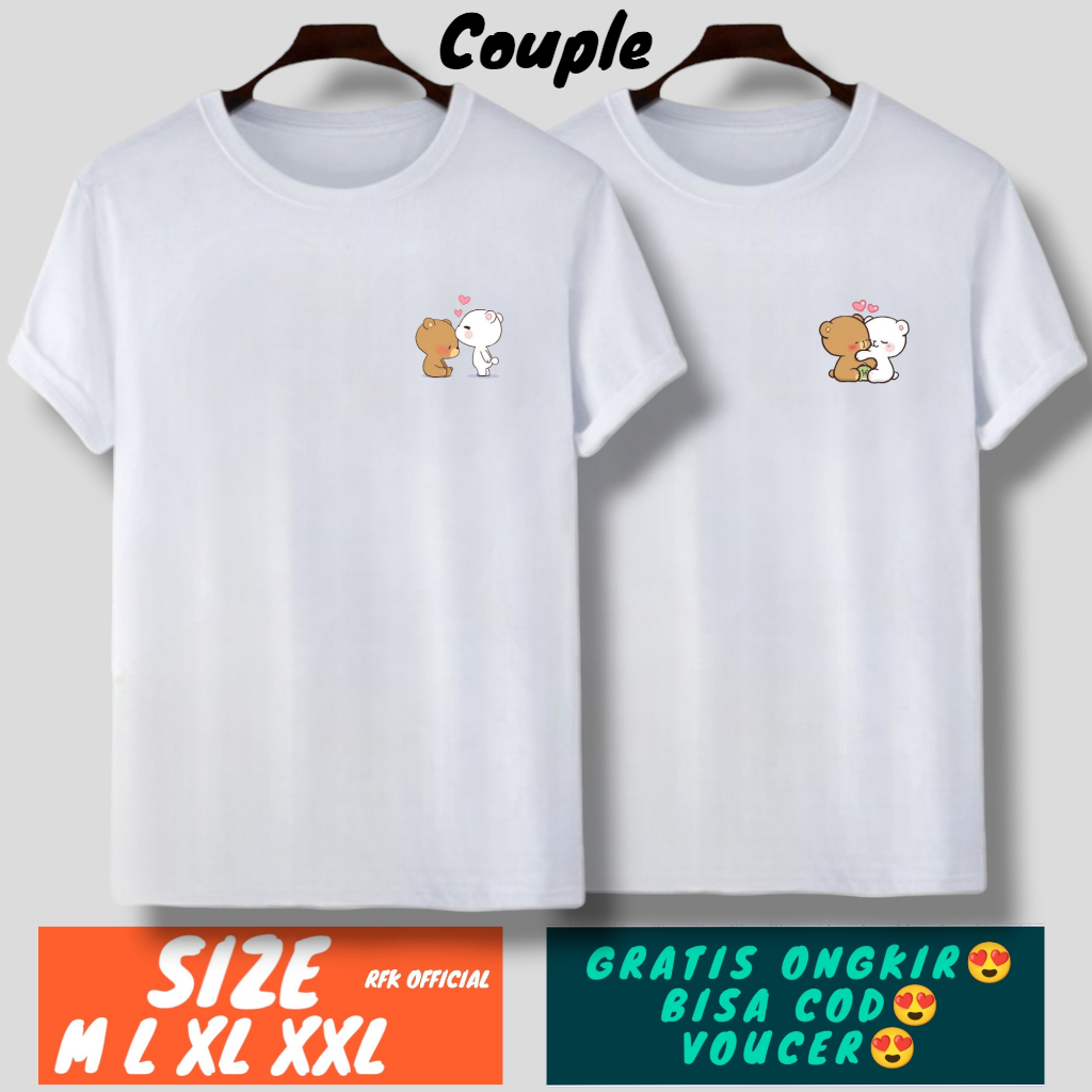 ( isi 2 pcs ) baju couple / kaos couple pasangan / baju kapelan sama pacar 2024 / baju couple pasang