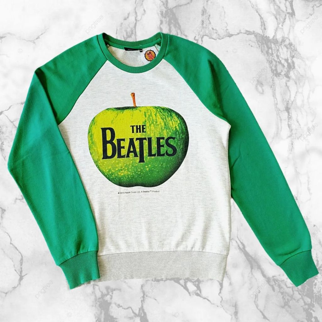 CREWNECK THE BEATLES 2013, SIZE M (SECOND BRANDED) ABU-HIJAU, CN0161