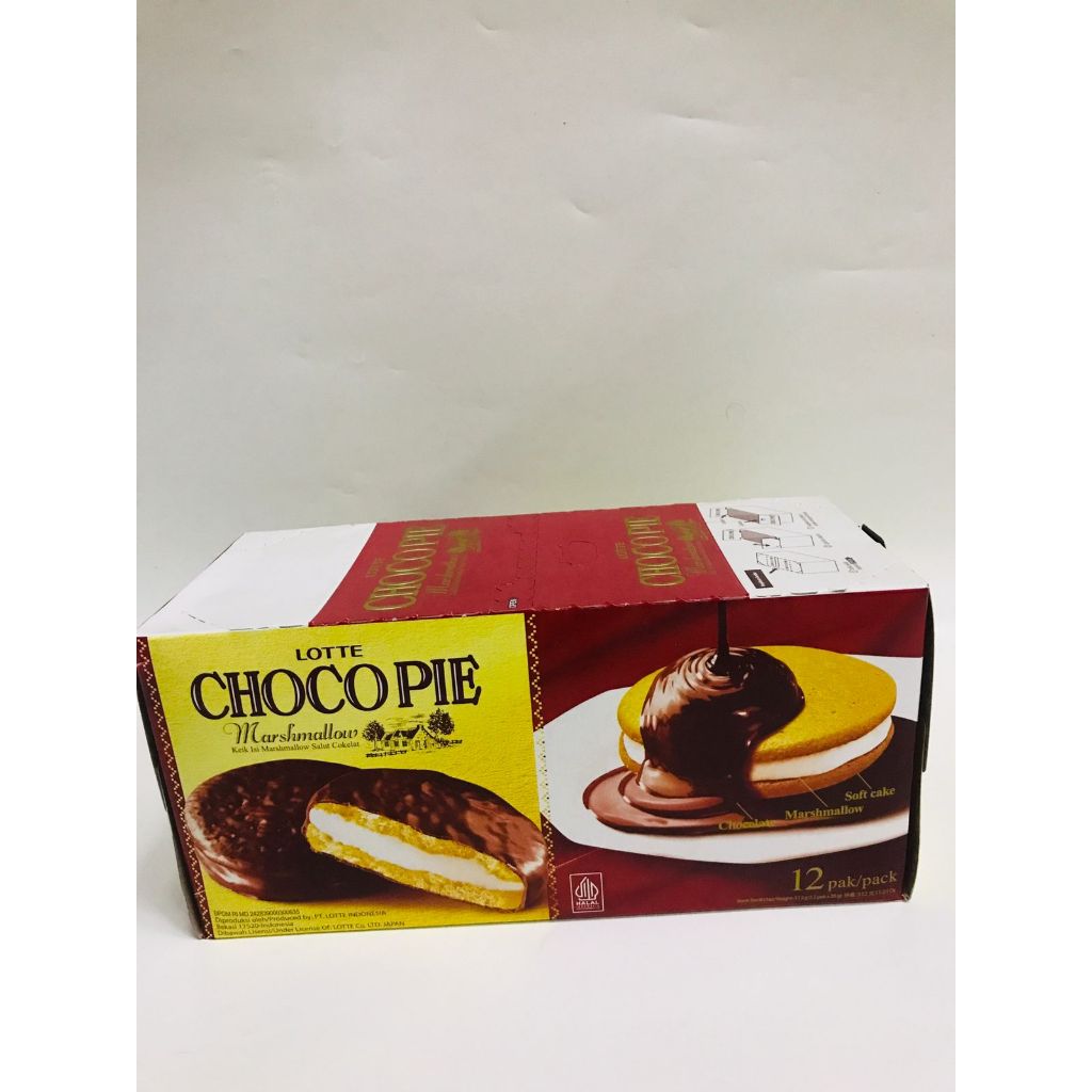 

Lotte Choco Pie Marshmallow Box 1 Pack Isi 12 pcsx28gr