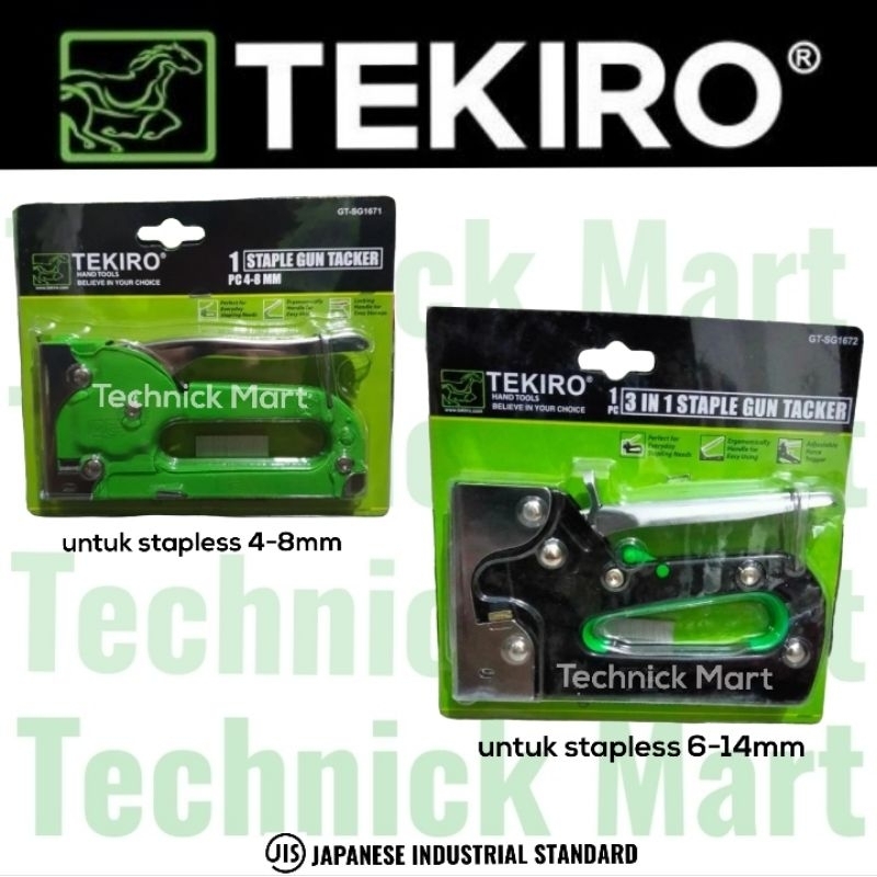

TEKIRO staples gun standar ukuran 4 - 6 mm dan besar ukuran 6 - 14 mm