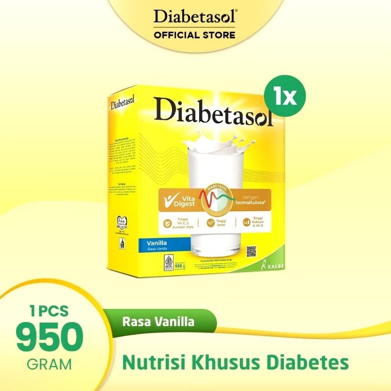 

DIABETASOL SUSU RASA VANILLA, COKLAT 950 G / 1 KG