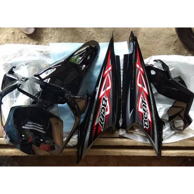 Full Cover Body Halus Honda Beat Karbu Warna Hitam Tahun 2008 2009 2010 2011 2012 + Stripping Full B