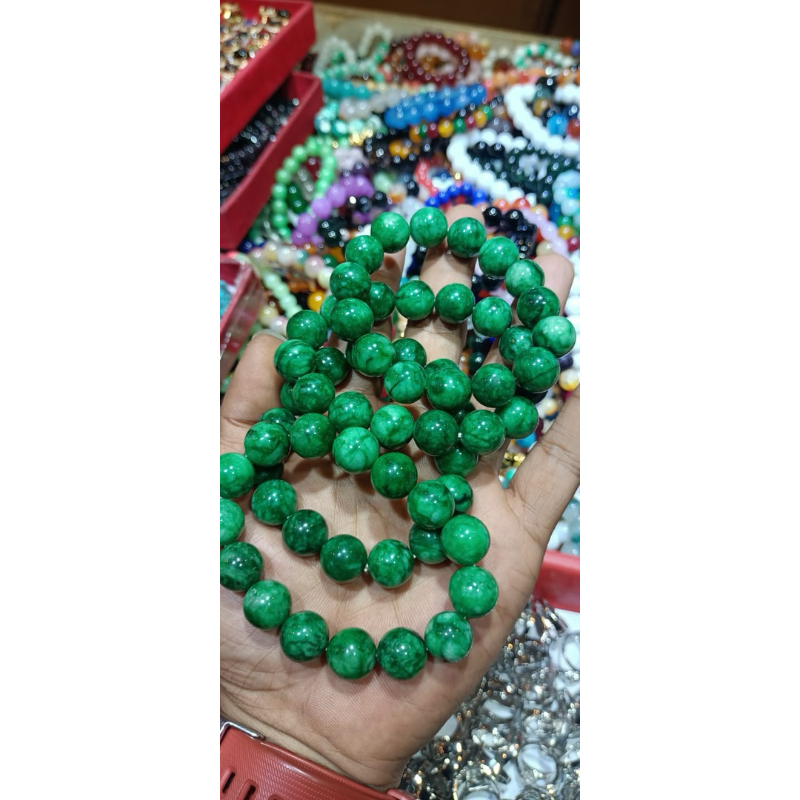 gelang giok hijau 12 m motif giok burma harga untuk satu gelang BAHAN batu natural