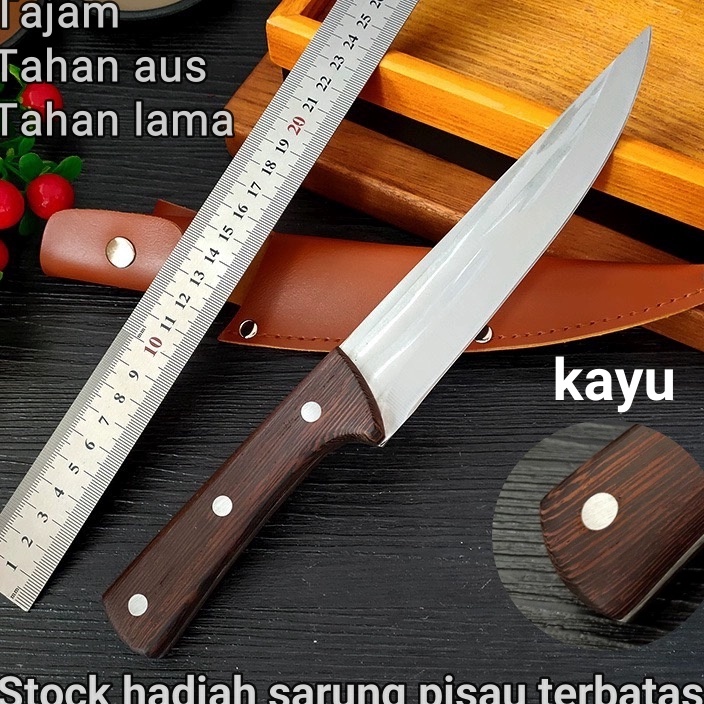 KI3 Ruang NyamanMeat Boning Carving Butcher Knife Stainless SteelPisau Daging Piso Sembelih Pisau Ir