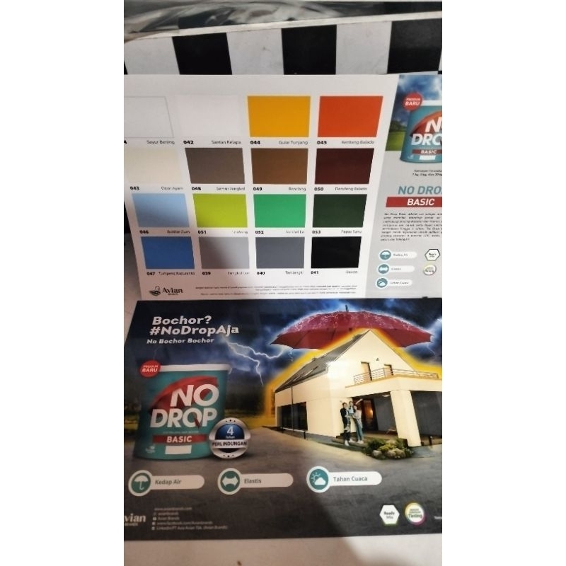 katalog cat no drop basic anti bocor,buku warna no drop basic
