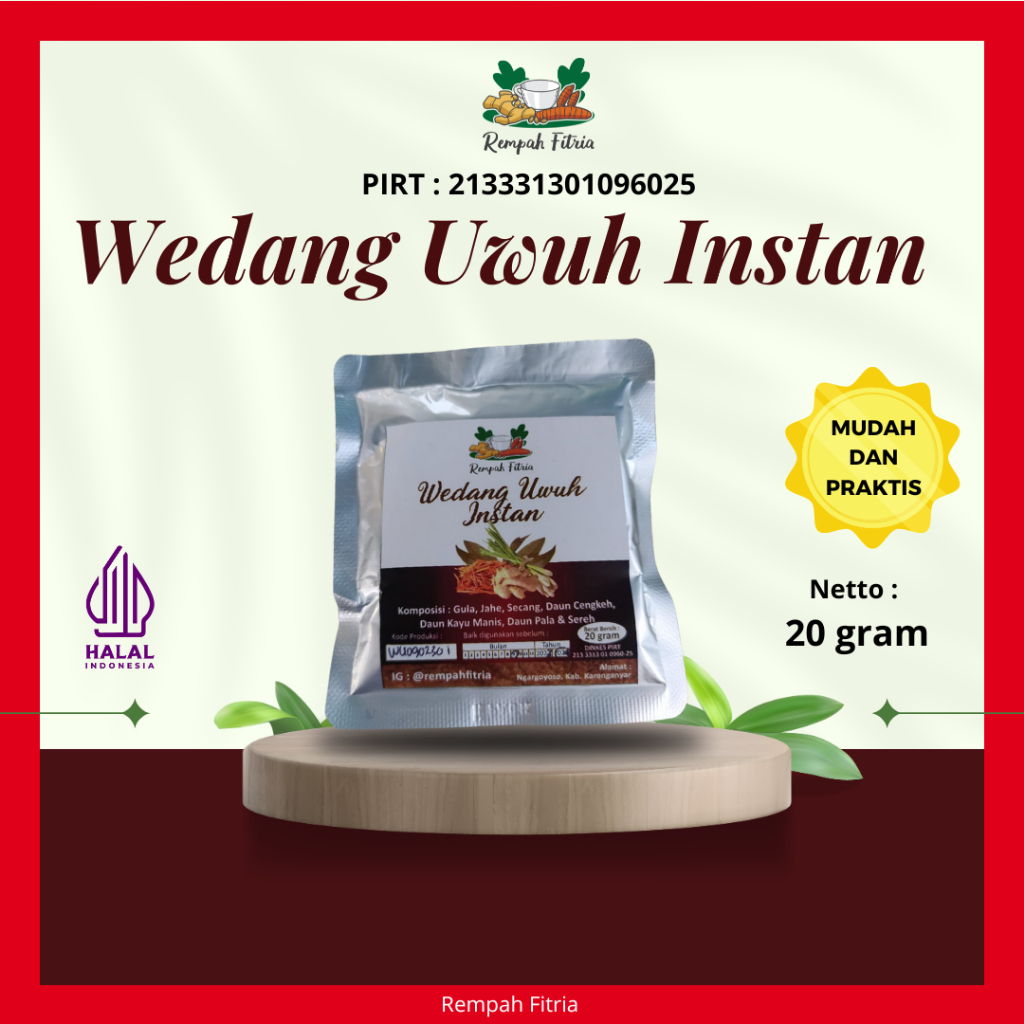 

Wedang Uwuh Instan Praktis Sachet sekali minum Rempah Fitria Rempah Fitria 20 Gram