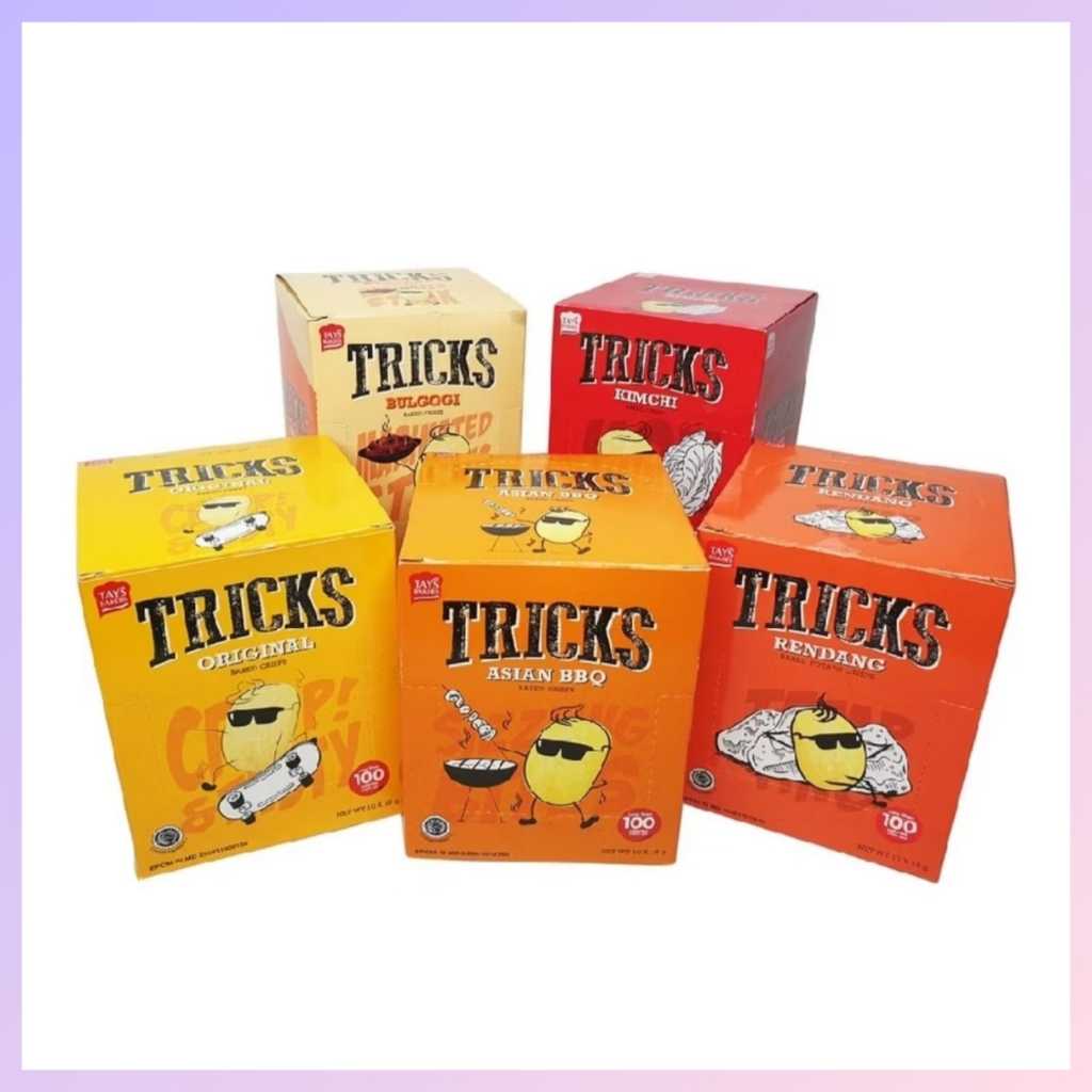 

Tricks Biskuit Kentang Potato Baked Chips 1 Box Isi 10pcs Snack