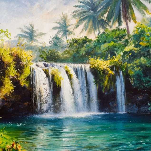 Lukisan Air Terjun Feng Shui yang Bagus untuk Ruangan Apapun