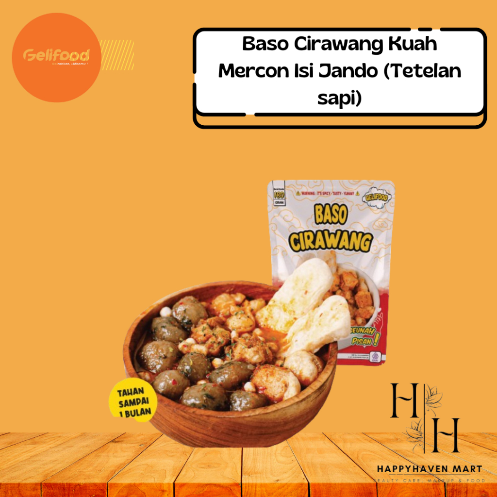 

Geli Food - Baso Cirawang Kuah Mercon Isi Jando (Tetelan sapi)