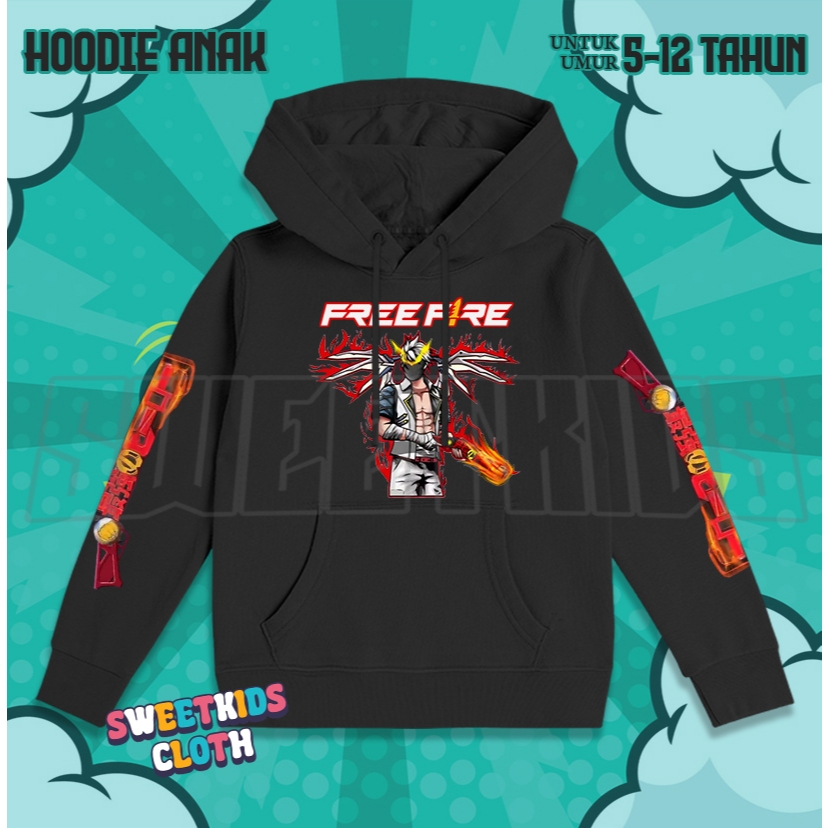 Hoodie Anak Free Fire FF Char SG OPM M1887 / Jaket Anak FF SG OPM M1887 Free Fire