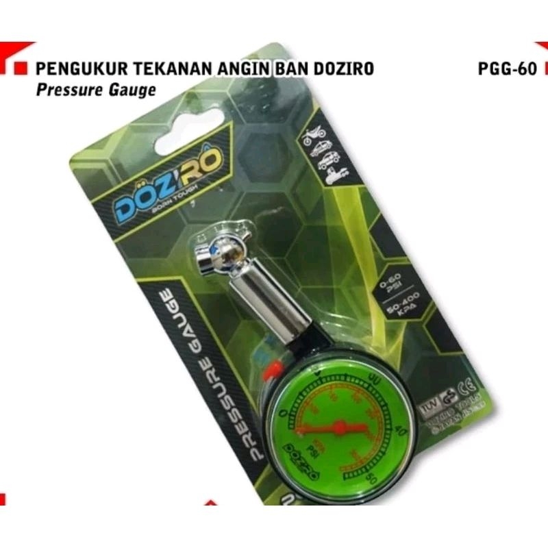 Alat Ukur Tekanan Angin Ban Motor Dan Mobil / Meteran Ukuran Angin Ban Doziro