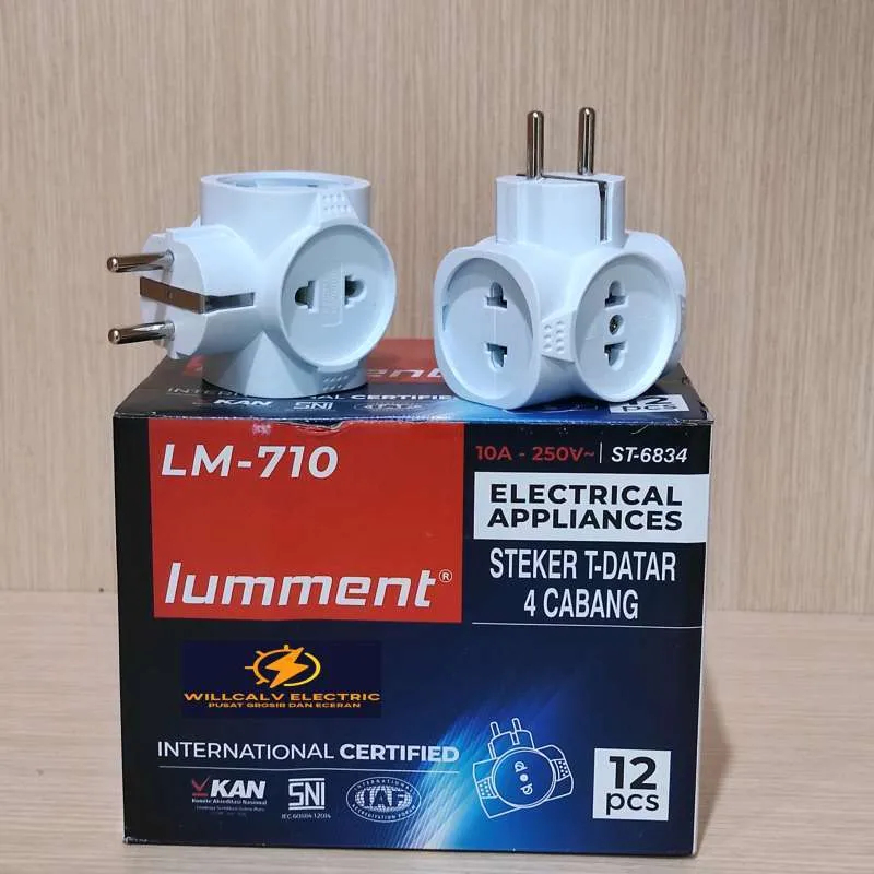 LUMMENT STEKER T-DATAR 4 CABANG ST-6834 / T-MULTI T DATAR 4 CABANG LUMMENT ST-6834 SNI KUNINGAN