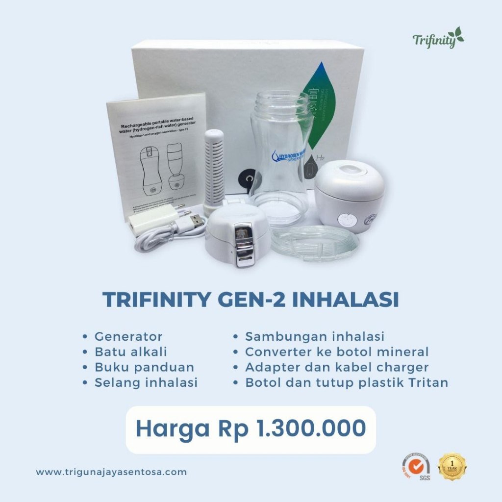 Trifinity Botol Air Hidrogen / Hydrogen Alkaline Water Original 100% Hydrogen Water Bottle