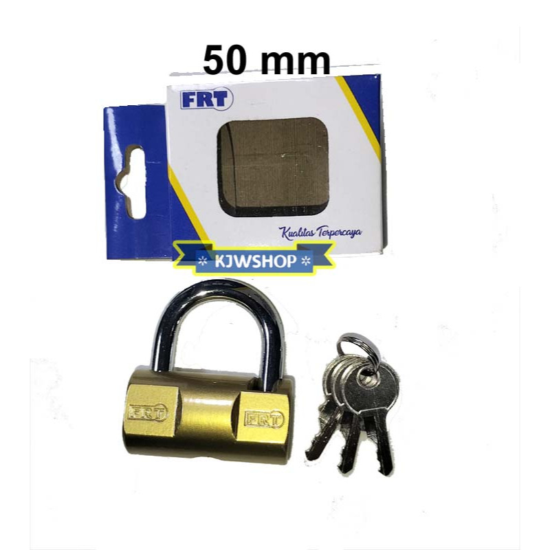 Gembok Kuning 50 mm model Viro 3Kunci Gembok Pagar Rumah Kuningan 50mm Gembok Gudang 50 mm Gembok Wa