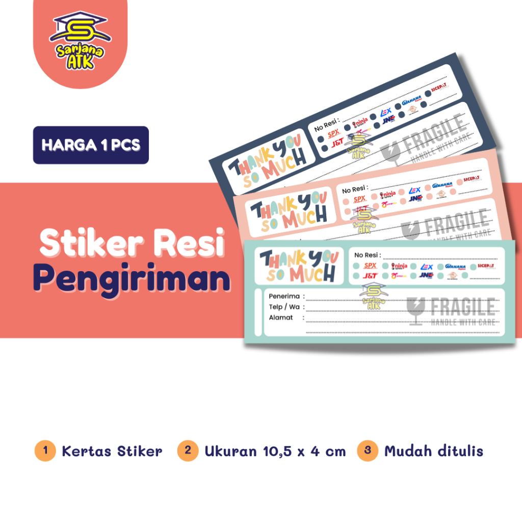 

(10 pcs) Stiker Label Pengiriman / Stiker Resi / Stiker Resi Pengiriman / Stiker Pengiriman 10,5 x 4 cm